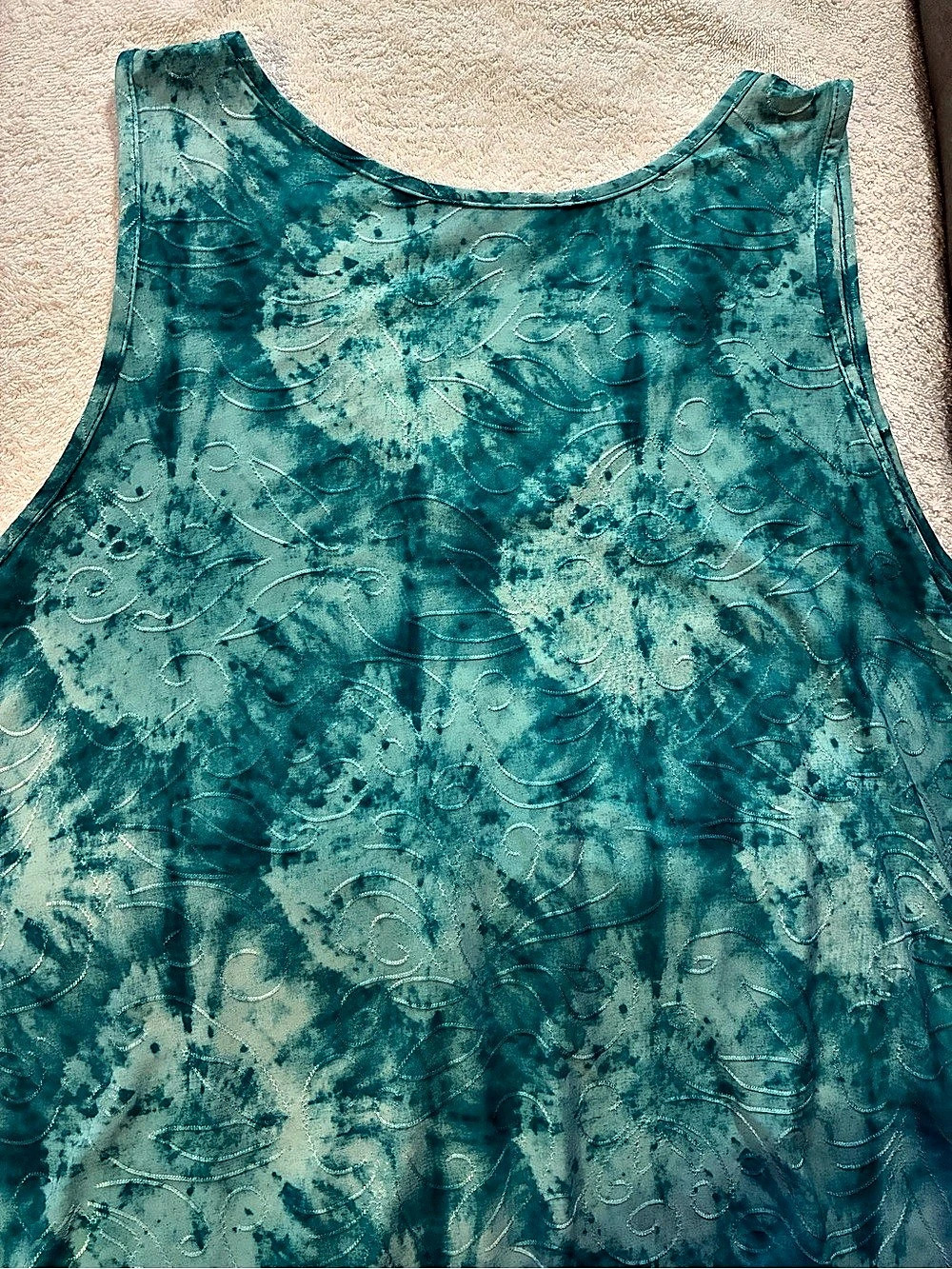 AMANA Floral Tank Top in Blue & Green 2X Like New - Picture 7 of 7